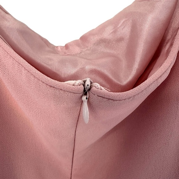 MAY QUEEN COUTURE DRESS GOWN SIZE 14  NUDE PINK V-NECK FLOWY A-LINE PRINCESS - Picture 8 of 16